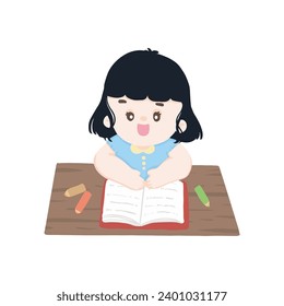 set of cute little child pose vector elements cute