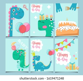 set of cute little dinosaurs to print