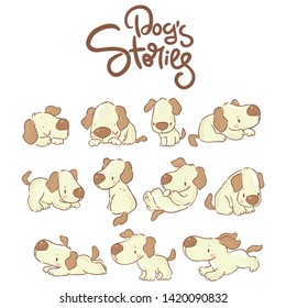Set with cute little dog's