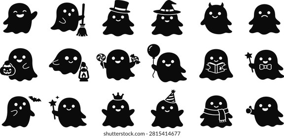 Set cute little ghost