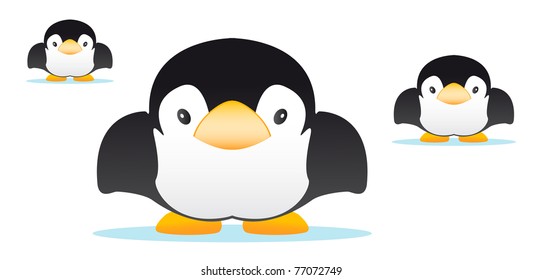 Set Cute Little Penguins Stock Vector (Royalty Free) 77072749 ...