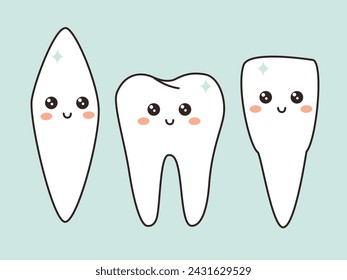 Conjunto de pequeños dientes lindos 