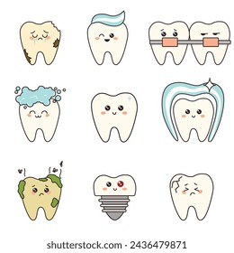 Set of cute little teeth 