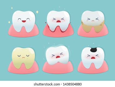 Teeth Cartoon Vector Flat Style Design Stock Vector (Royalty Free ...