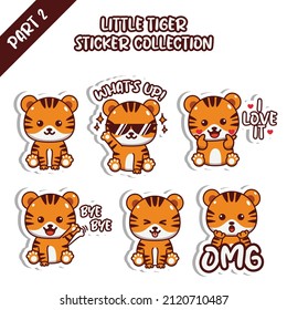 Colección de tigres tigres adorables, lo que me encanta es adiós OMG emoticono