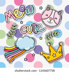 Set of cute and lovely cartoons