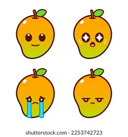 Set of Cute Mango Stickers
