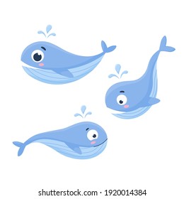 Set of cute, marine, cartoon animals. Underwater animals. Whale, shark, dolphin. Undersea world. Cartoon vector illustration isolated on white. Flat style.
Printing, fabric. textiles, development