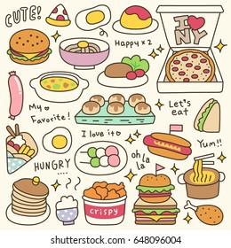 Set of Cute Meal and Dish Doodle