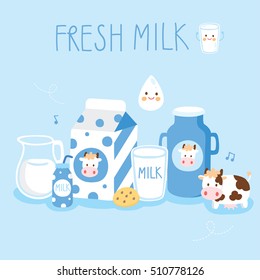 set cute milk product
