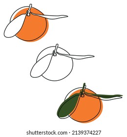 Set of cute minimalistic tangerines 