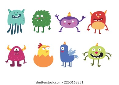 Set of cute monster for child element