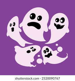 Set von niedlichen Monster Geist Halloween 