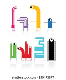 Set of cute monsters