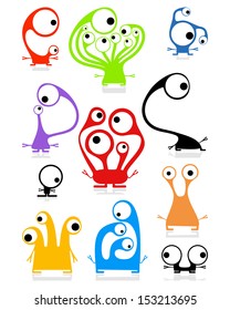 Set of cute monsters