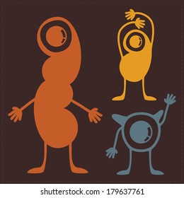 Set of cute monsters