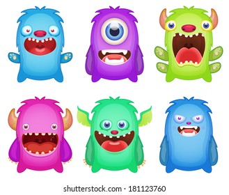 Set of cute monsters