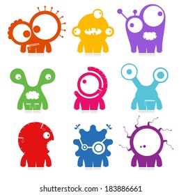 Set of cute monsters
