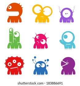 Set of cute monsters