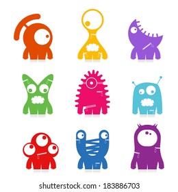 Set of cute monsters