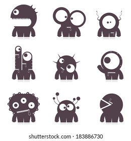 Set of cute monsters