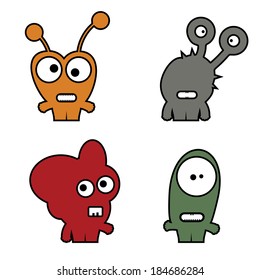 Set of cute monsters