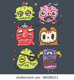 set of cute monsters