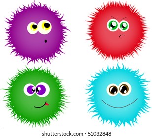 Set of cute monsters isolated on white background