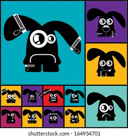 Set of cute monsters. vector