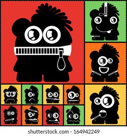 Set of cute monsters. vector