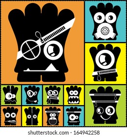 Set of cute monsters. vector