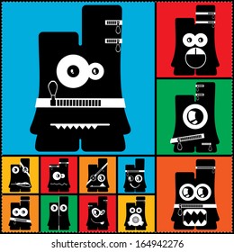 Set of cute monsters. vector