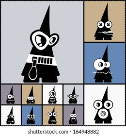 Set of cute monsters. vector