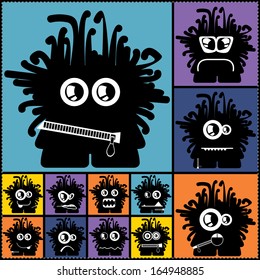 Set of cute monsters. vector