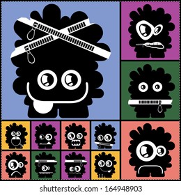 Set of cute monsters. vector