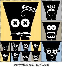 Set of cute monsters. vector