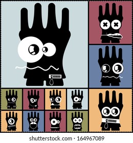 Set of cute monsters. vector