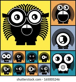 Set of cute monsters. vector