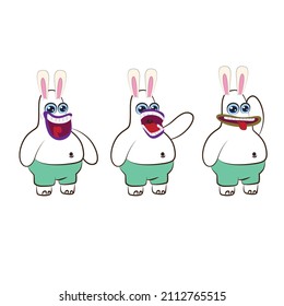 set cute monter animal character vector icon for sticker and background