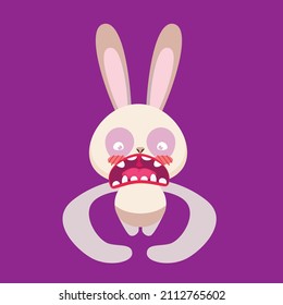 set cute monter animal character vector icon for sticker and background