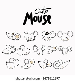 Set with cute mouse and rats/new year 2020 collection