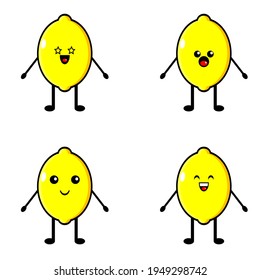 Set of cute orange character illustration designs