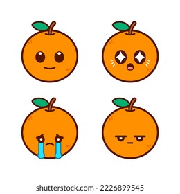 Set of Cute Orange Stickers