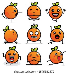 set of cute orange vector designs