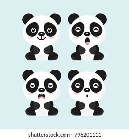 Set of cute panda cartoon.