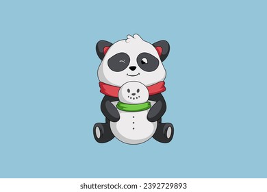 Set of Cute Panda Character Animal Collection