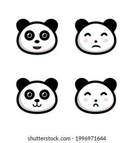 Set cute panda logo design unique, simple and modern, perfect for your business symbol