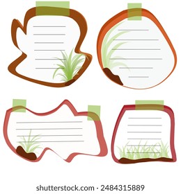 Set of cute paper notes, cool design for daily planner, hand drawn notebook, reminder, to do list, elements vector set.