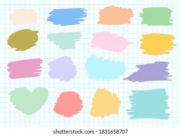 Conjunto de colección de pinceladas de pincel pastel