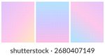 Set of cute pastel gradient backgrounds with a white dashed grid. Perfect for social media stories, digital planners, note-taking templates, scrapbooking, dreamy creative projects.